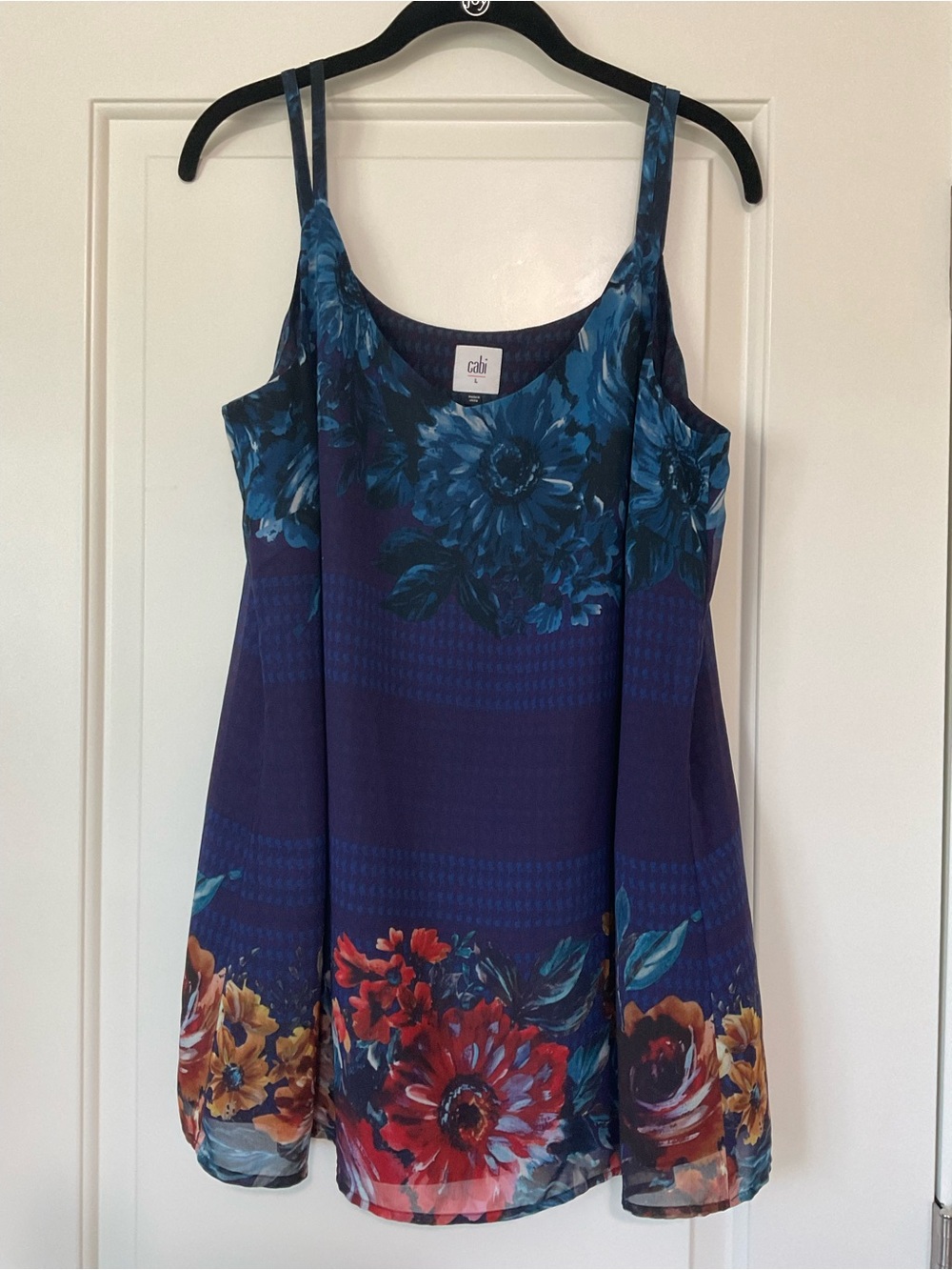 CAbi Floral Silk Camisole Tunic in Navy, Teal, Red